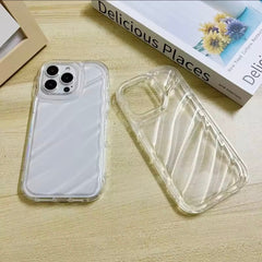 Premium Transparent Wavy Anti-Burst Case – Perfect Fit for iPhone ( 70% Off Today)