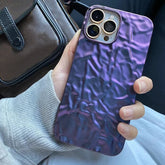 Luxury 3D Matte Plating Purple Foil Phone Case for iPhone