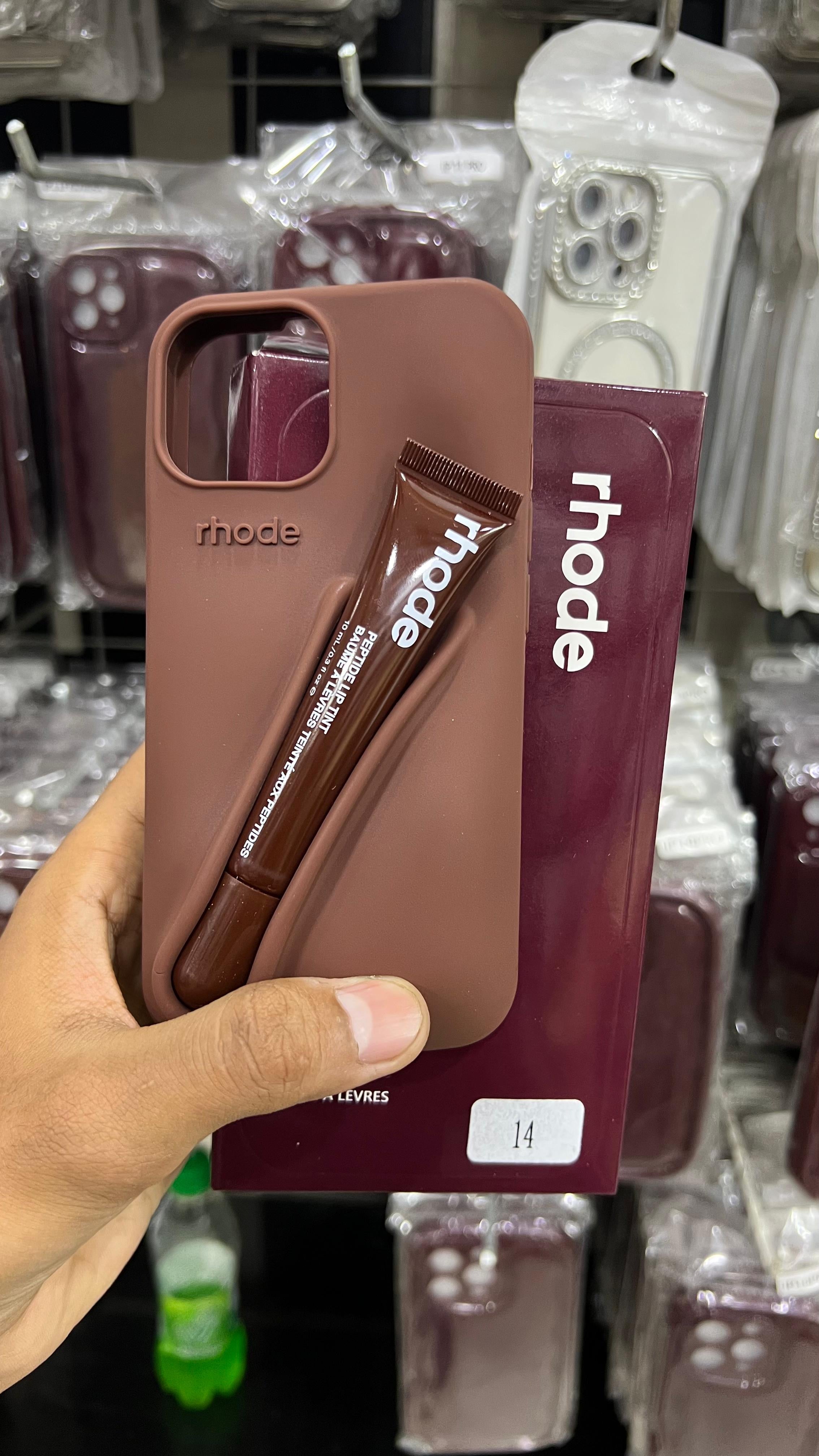 Trendy Rhode Lip SIlicone Case With Original Rhode LipGloss 💄