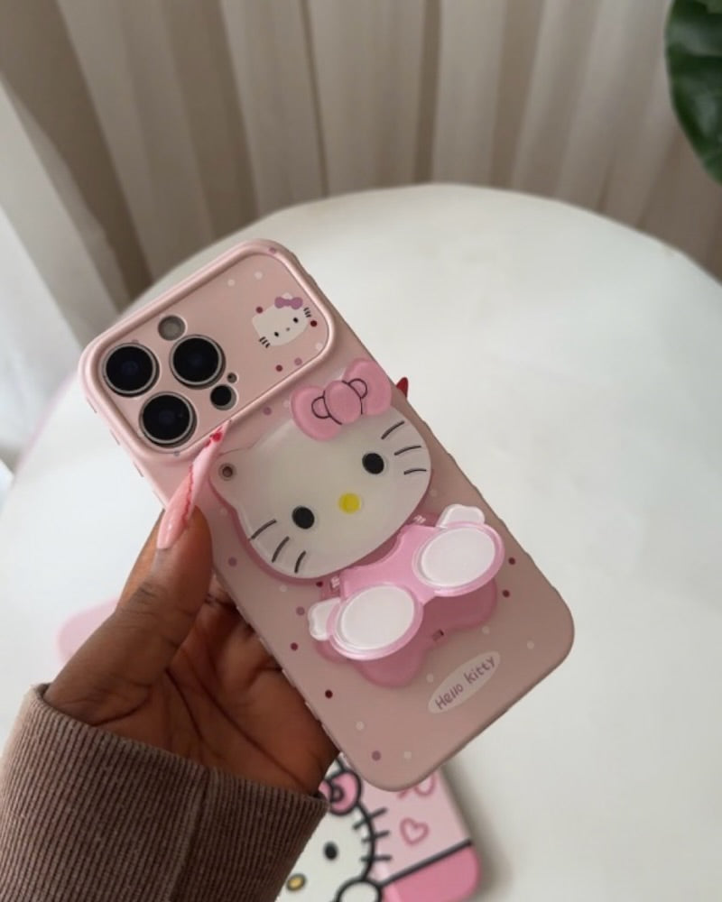 3D Sparkling Luxury Kitty stand mirror case