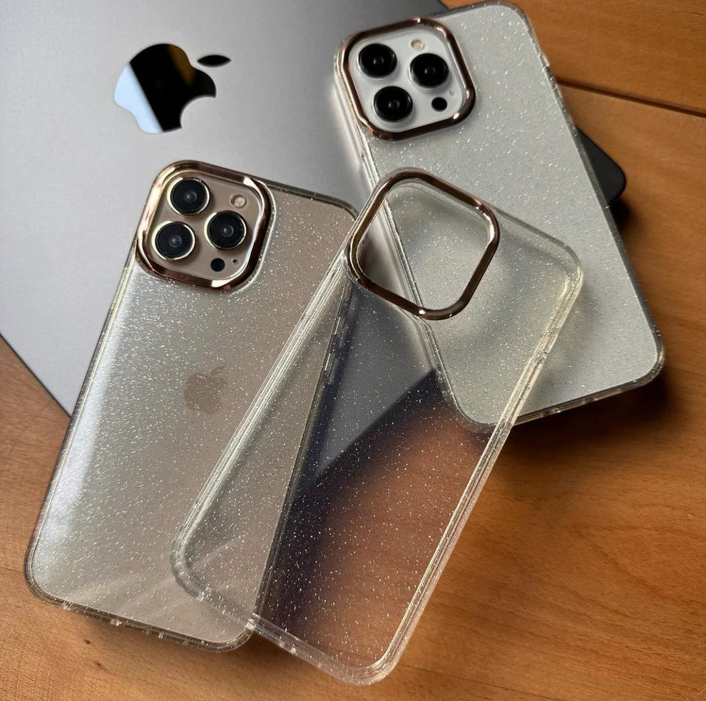 Transparent Crystal shimmer glittery Case including 15 Series