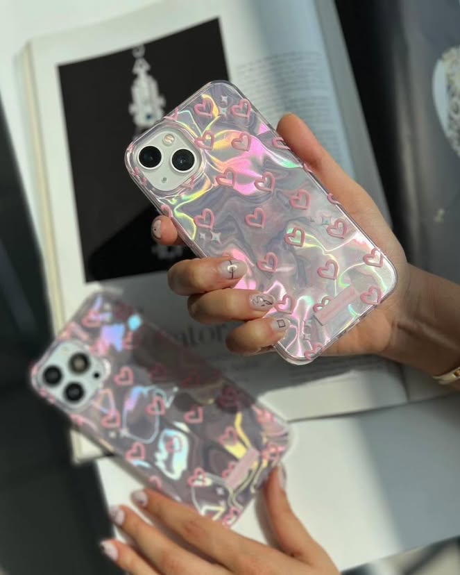 Heart Gradient Holographic Premium Cases For iPhone