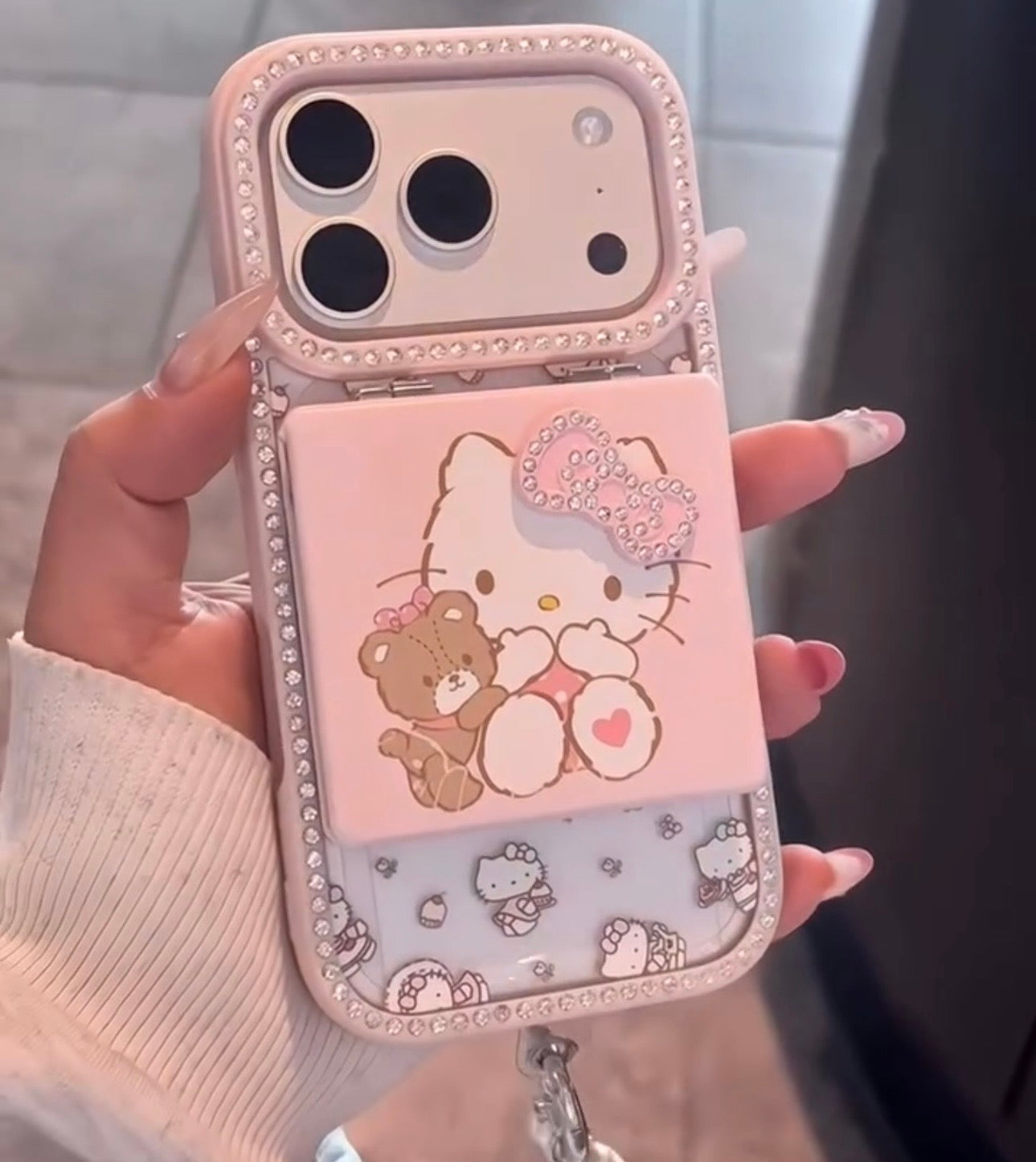 Premium Diamond Vanity Hello Kitty Bow Case