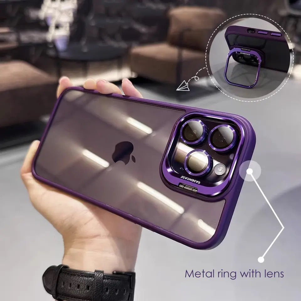 3-in-1 Lens Case with Camera Glass Protector & Stand