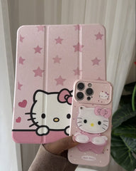 3D Sparkling Luxury Kitty stand mirror case