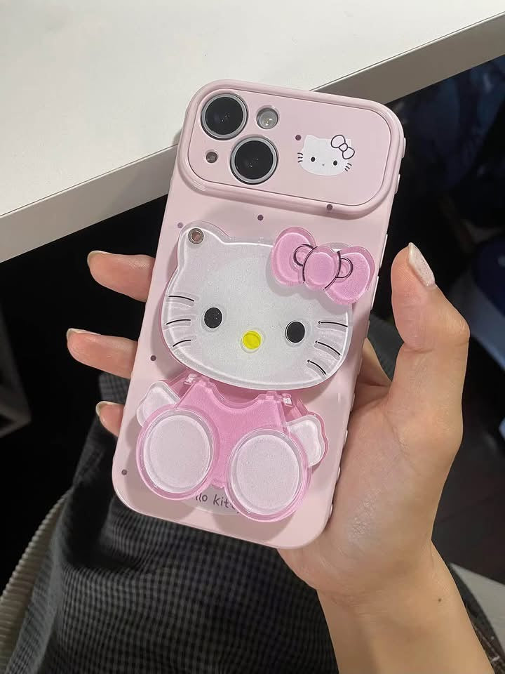 3D Sparkling Luxury Kitty stand mirror case