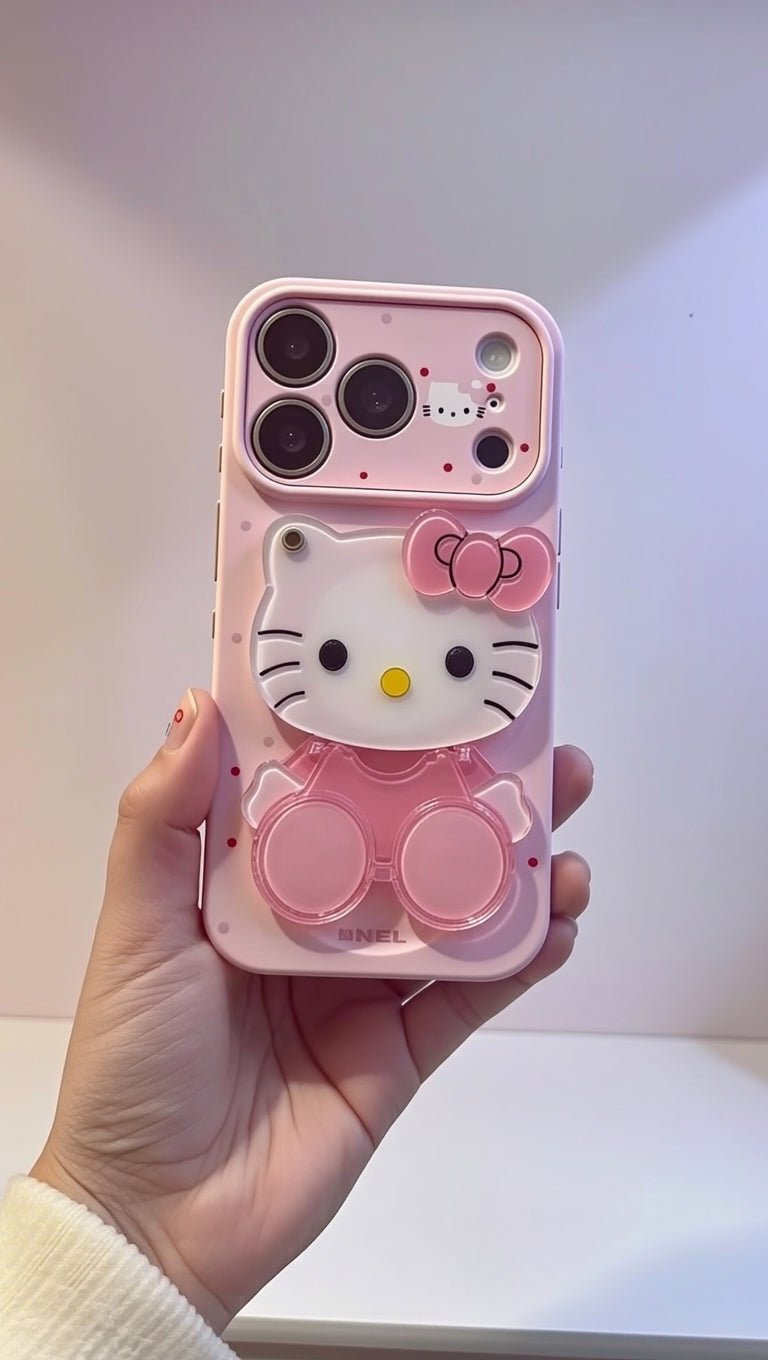 3D Sparkling Luxury Kitty stand mirror case
