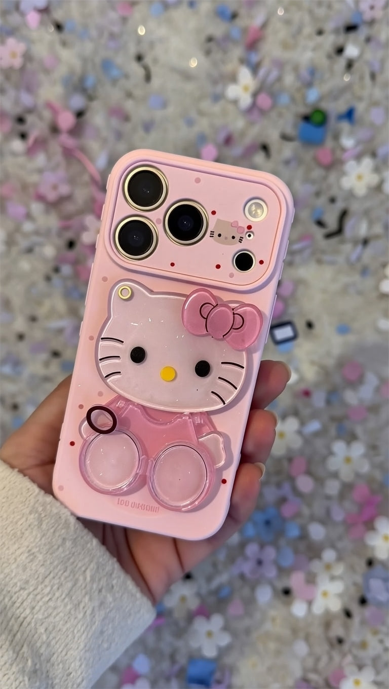 3D Sparkling Luxury Kitty stand mirror case