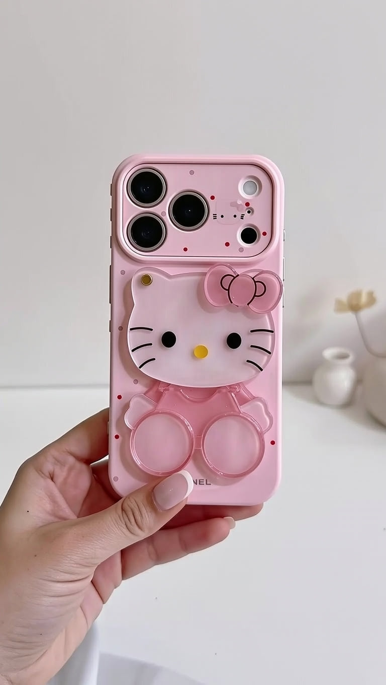 3D Sparkling Luxury Kitty stand mirror case