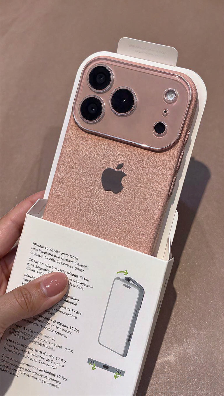 Luxury Leather Camera Guard Case Soft Pink