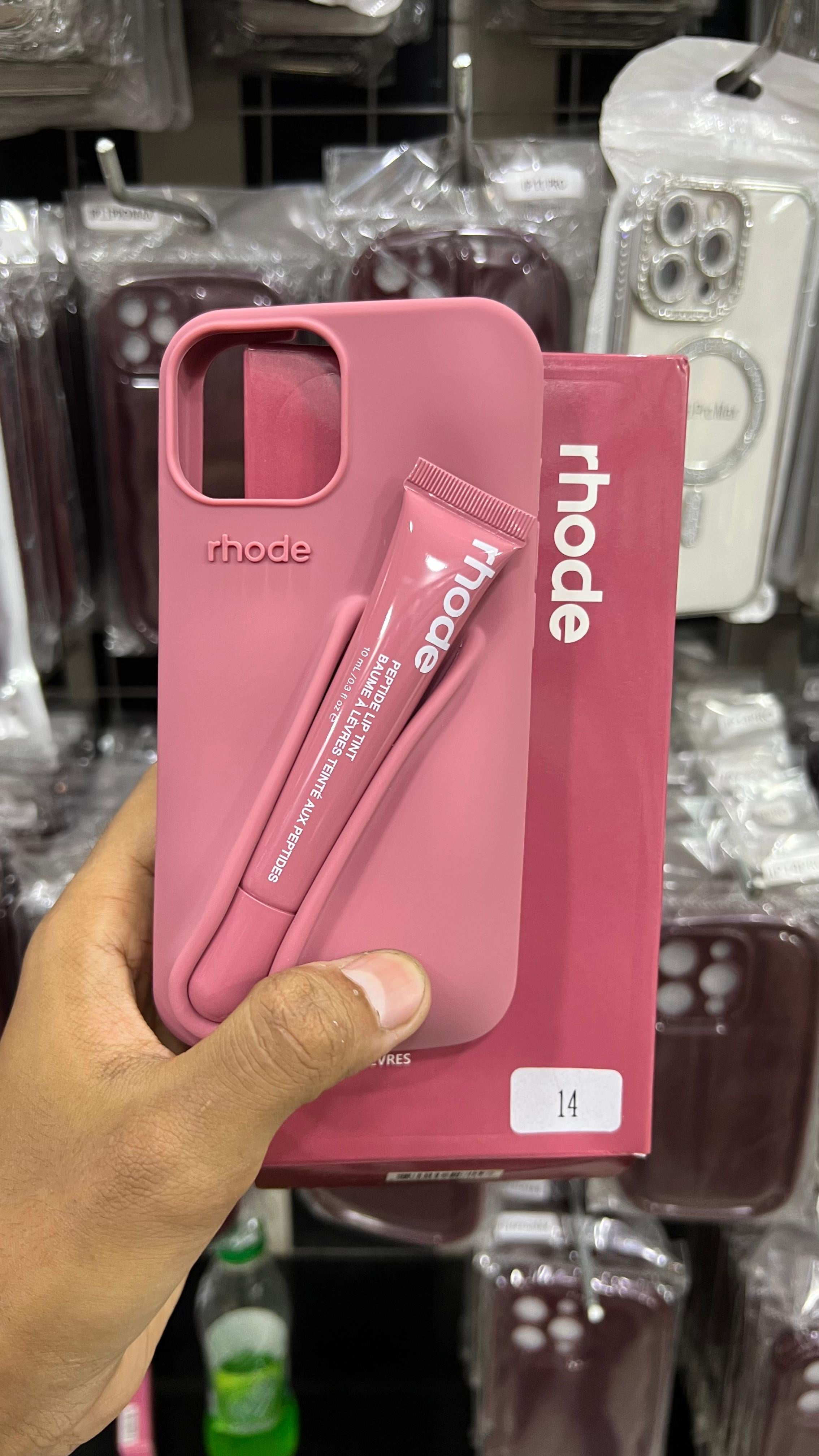 Trendy Rhode Lip SIlicone Case With Original Rhode LipGloss 💄