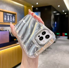 Mirror Silver holographic Wavy Anti-Burst Case ( 70% Off Today)