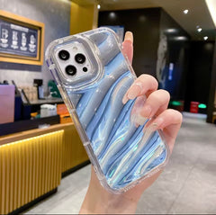 Mirror Silver holographic Wavy Anti-Burst Case ( 70% Off Today)