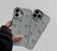 Transparent Bow Glittery Shimmer Case For IPhone Models ( FLAT 50% OFF Today)