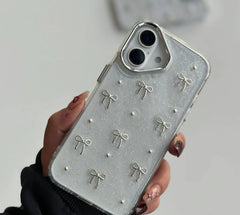 Transparent Bow Glittery Shimmer Case For IPhone Models ( FLAT 50% OFF Today)