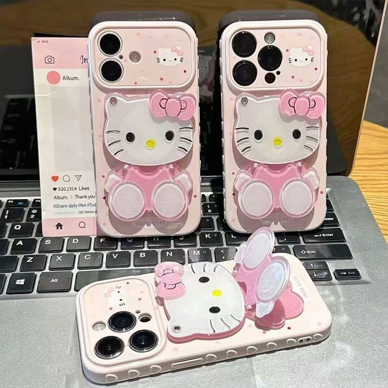 3D Sparkling Luxury Kitty stand mirror case