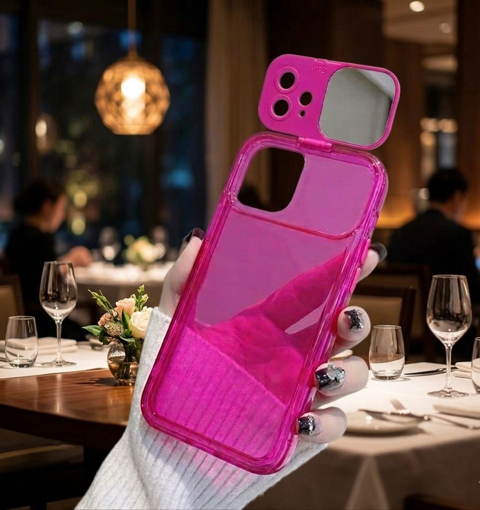 Premium Neon Pink Mirror Stand Case (FLAT 70% OFF TODAY)
