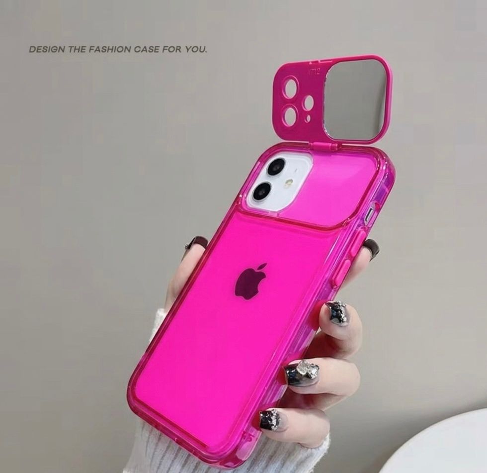 Premium Neon Pink Mirror Stand Case (FLAT 70% OFF TODAY)