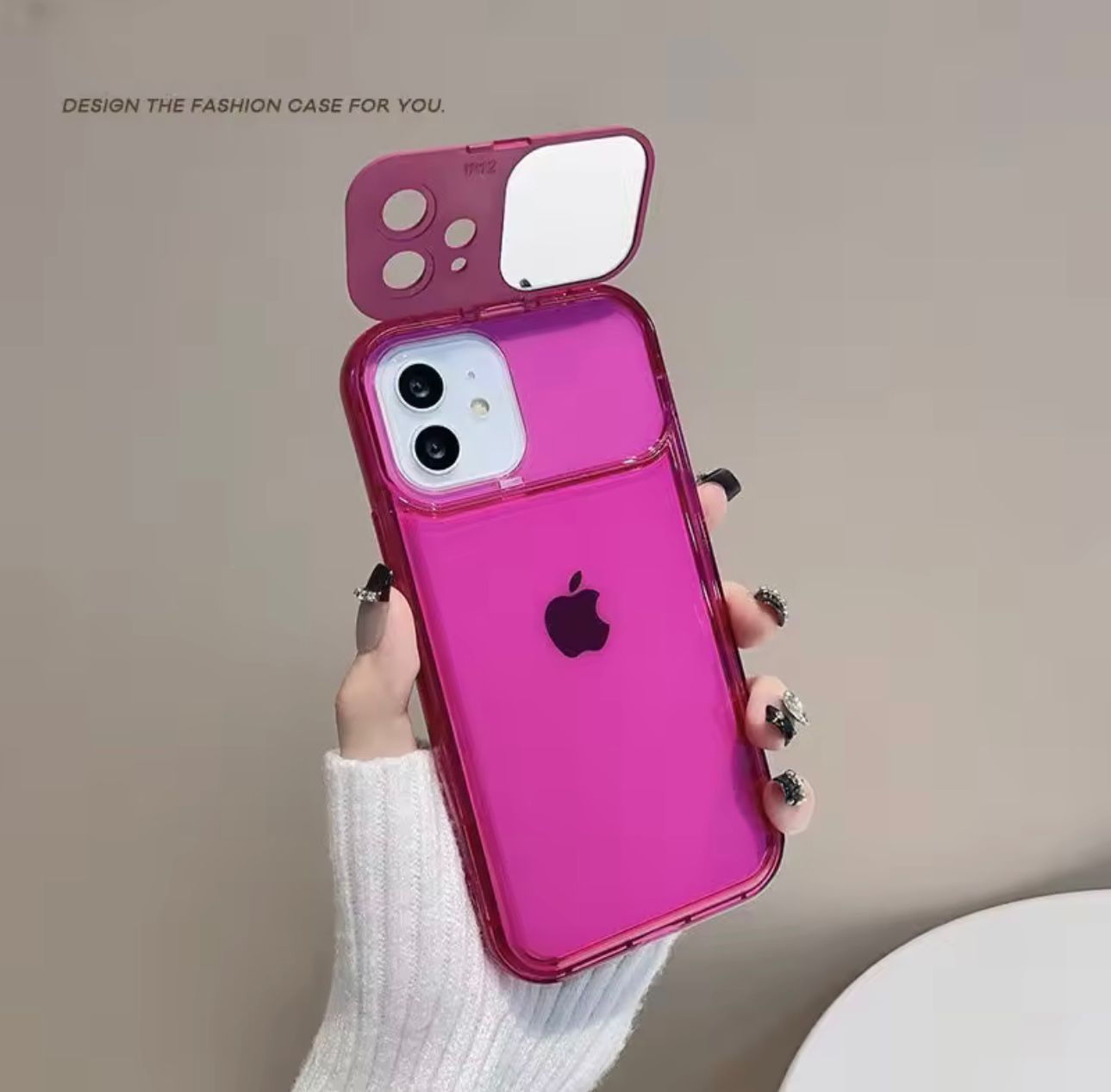 Premium Neon Pink Mirror Stand Case (FLAT 70% OFF TODAY)