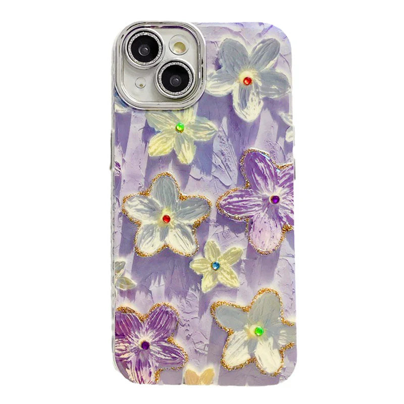 Blooms Floral iPhone Case w/ Crystal Lens Protector