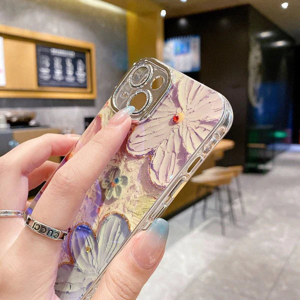 Blooms Floral iPhone Case w/ Crystal Lens Protector