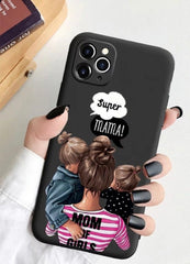 Customise printed 2D SUPER Mama (mom of girls) Semi-Transparent premium quality case for all models ( Write your phone model in Order special instructions)