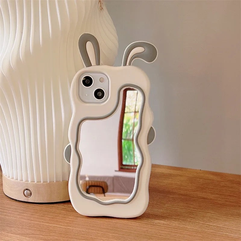 Rabitt mirror cartoon phone case for iPhone